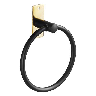 China Fashion Bathroom Towel Ring Gold 304stainless Steel Towel Sand Holder Black for sale