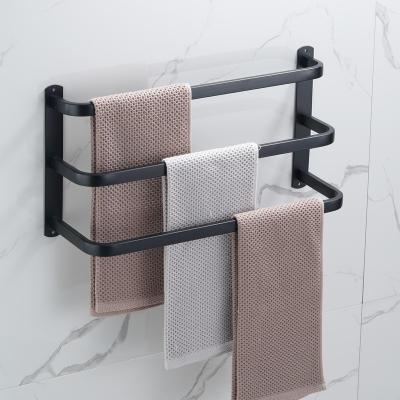 China romantic sus304 towel rack for hotel bathroom towel rack tripolar black for sale