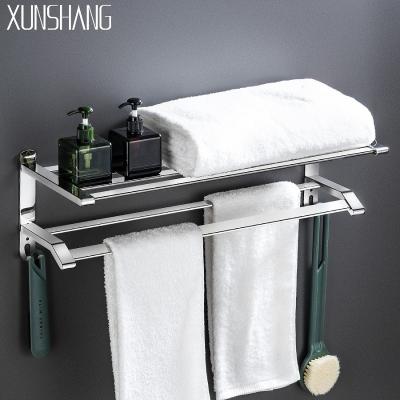 China Bathroom Towel Rack Fashion 304stainless Steel Punch Free Towel Rack for sale