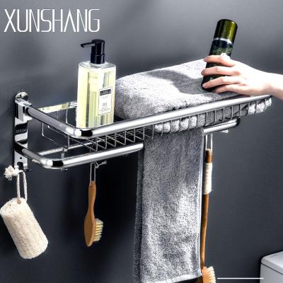 China Fashion bathroom accessories sus304 towel rack for bathroom punch free towel rack for sale