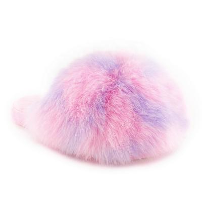 China Fashion Trend Design Faux Fur Slippers Fluffy Winter Comfortable Indoor Home Slippers For Women for sale