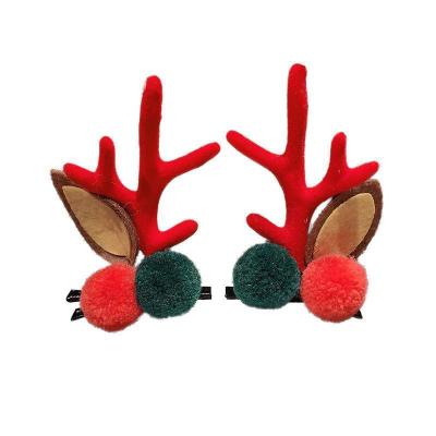 China Wholesale Lovely New Years Gift Cute Christmas Bow Antler Hairpins for sale