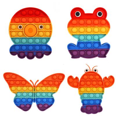 China Eductional Child Toys Selling Push Sensory Toys Children Rainbows Shape Fidget Animal Bubble Shape Educational Toys for sale