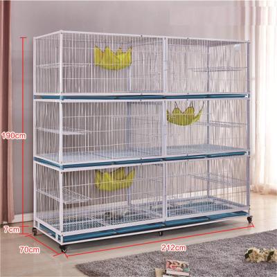 China 3 Layer Viable Tube Metal Small Animal Live Pet Cat Breeding Cage for sale