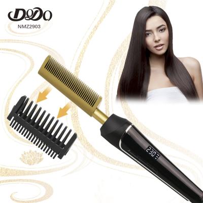 China Factory Custom 500 Degree Escova Lice Wig Straighten Detangling Beard Straightener Wave Set Electric Hair Brush Hot Combs for sale