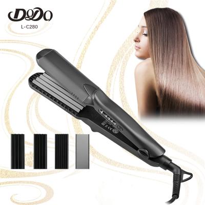 China 4 In 1 Interchageble Plates 1.5 Inch PTC Flexible Floating Plate Steam Flat Iron Cordless Titanium Plate Hair Straightener for sale