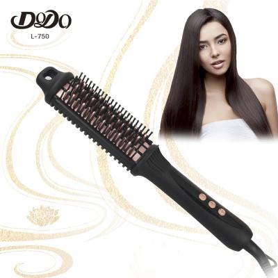 China Removable Insulation Jacket 4 In 1 Hot Comb Brush Crimp Hair Iron Comb Escova Alisadora Heat Flat Iron Brush for sale