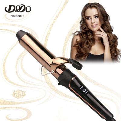 China New 38mm Ceramic Lcd Display Triple 3 Barrel Hair Waver Curler Triple Straightener And Curler 2 In 1 Hair Iron Hair Curl Iron for sale