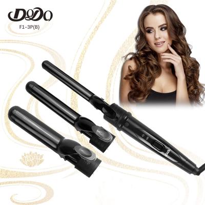 China 3 In 1 Set B LED Light Interchangeable Barrel Cabelo Humano Hair Curler Set Vibrate Hair Straightener Plancha Para Pelo for sale