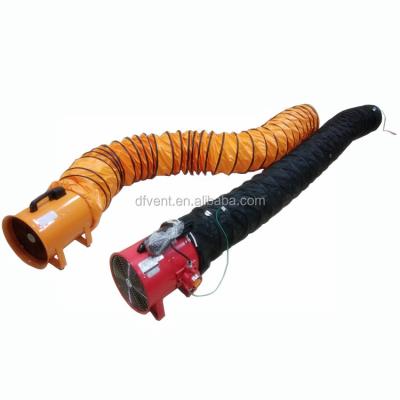 China Portable Ventilation Burst Proof 5 Meters Long PVC Fire Resistant Flexible Air Duct For Axial Blower Fan Customized for sale