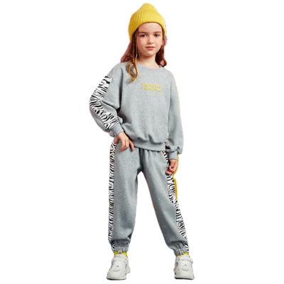 China Original Design Spring Autumn Leisure Sports Loose Two Piece Suit Girls Children Clothing Sets 4 To 12 Years Old for sale