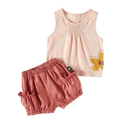 China Original design babies sports vest shorts clothes summer kids clothes toddler clothing set for girl summer for sale