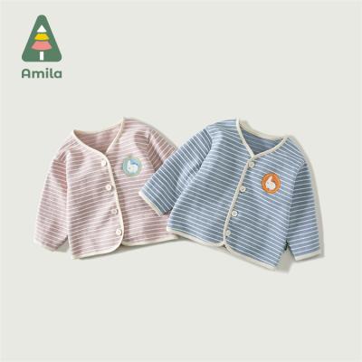 China Breathable Custom Clothing Striped Boys Girls Kids Open Loop Breathable Coats And Jackets for sale