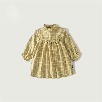 China Original Design Stitching Grid Breathable Princess Kids Clothing Dress 1 Year Old Babies for sale