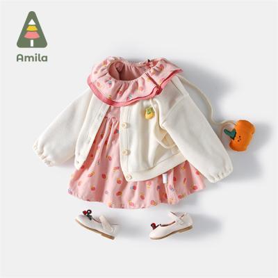 China Autumn Leisure Breathable All-match Pure Quality Kids Dresses Child Clothes Babies Floral Dress Cotton for sale