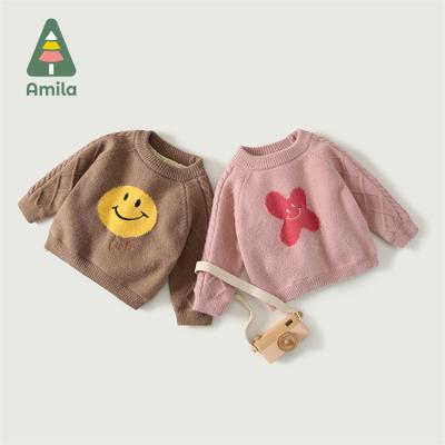 China Smile Breathable Wholesale Sweater Kids Winter Knitted Sweater Breathable for sale