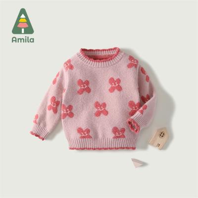 China Girls Breathable Chunky Kids Pullover Sweater Eco-Friendly Autumn And Winter Thicken Warm for sale