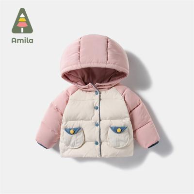 China New Style High Quality Hooded Mid Length Warm And Thick Down Coat Outerwear Babies' Jackets for sale