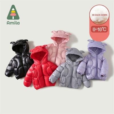 China Multicolor style winter warm baby warm and thick down jacket coat girls down jacket children's hooded jacket for sale