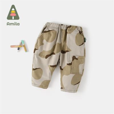 China 2021 Spring Fashion All-match Boy Breathable Casual Printing Kids Camouflage Cargo Pants for sale