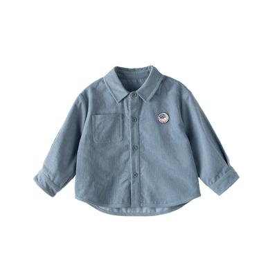 China 2021 Spring Autumn Corduroy Shirt Solid Color Breathable Printing Kids Boy's Jackets for sale