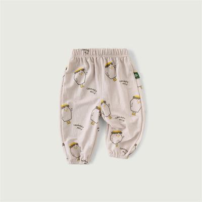 China Breathable Summer Printed Mosquito Repellent Bite Knitted Cloth Little Baby Boy Long Pants for sale