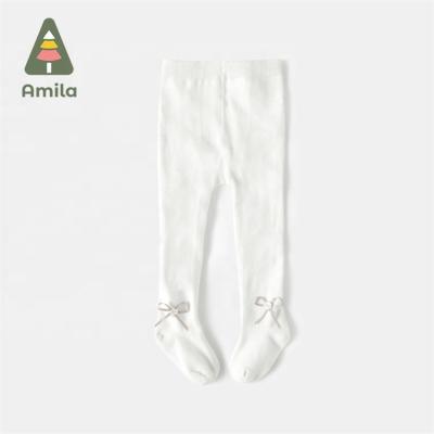 China High Quality Breathable 4 Colors Style Bow Design Printing Comfortable Kid Baby Pantyhose Stockings for sale