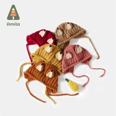 China Wholesale Casual Autumn Hat Breathable Cute Korean Baby Hat Kids Children's Ear Hats for sale