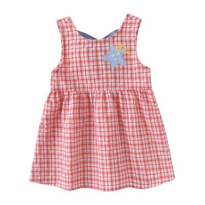 China Princess Baby Thin Children Strap Skirt Girl's Gingham Dress Breathable Stitching Toddler For Summer Birthday for sale