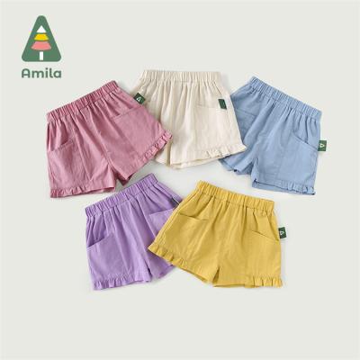 China 2021 New Children's Clothing Ruffle Summer Little Girls Casual Breathable Shorts For Kids for sale