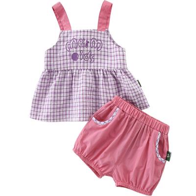 China Original Design Summer Slim Girl's Vest Infants Babies Basing Two Piece Shirt Bib Suit Children Clothing For Girls for sale