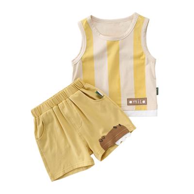 China Wholesale casual children's boutique clothing baby vest shorts sports suit children's clothing summer two-piece set for sale