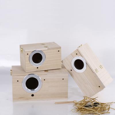 China Europe Outdoor garden Parrot wooden breeding box Wooden birdhouse Bird Hotel Wooden aviary for sale