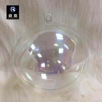 China Christamas Home Decoration Rainbown Christmas Decoration Clear Plastic Ball With Opening for sale