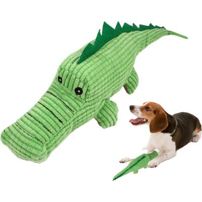 China Wholesale Plush Crocodile Stuffing Dog Teeth Toys Squeaky Plush Toys Interactive Dog Toys Bite Resistant For Pet for sale