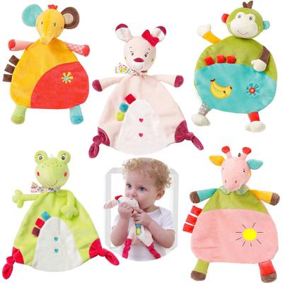 China Plush Baby Toys Animals To Lead Cotton Blanket Soft Plush Towel Newborn Infant Calming Comforter for sale