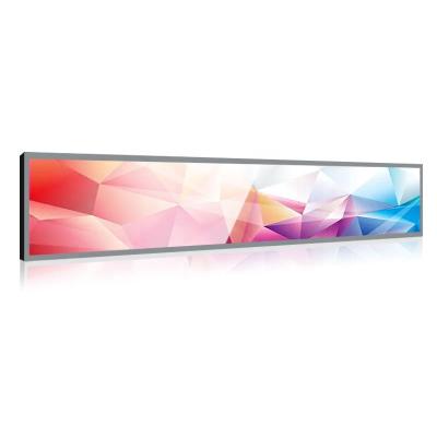 China Indoor lcd screen stretched bar digital shelf display/edge display/wide lcd panel sign 36.6 inch for sale