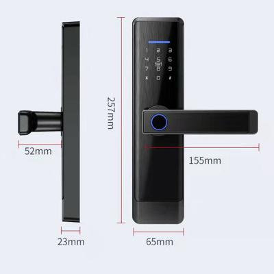 China Tuya Biometric App Lock Key Card Apartment High Quality Digital Password Fingerprint Smart Door Lock for sale