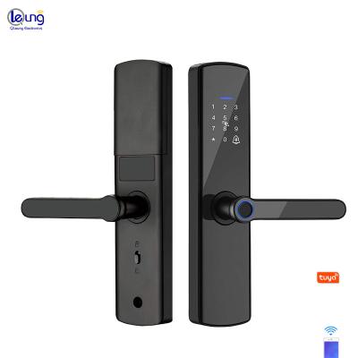 China Hot Sale Apartment Smart Home Smart Home Door Lock Tuya BLE Door Lock Fingerprint Password Master Card Digital Biometric Door Lock for sale