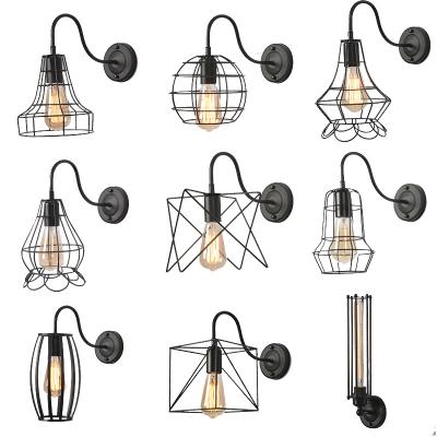 China Modern Wall Birdcage Lighting with Retro Industrial Vintage Iron Cage Iron Wall Lamp with Edison Bulb for Indoor Vintage Lighting for sale