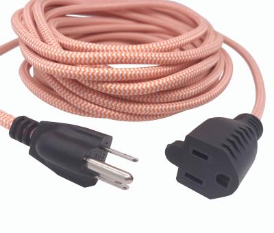 China Indoor or Outdoor Lighting Use SUNYE- Many Colorful 50FT (25ftX2pcs) 18AWG/3C E26 Socket Extension Cable Extension Cord with Cloth for sale