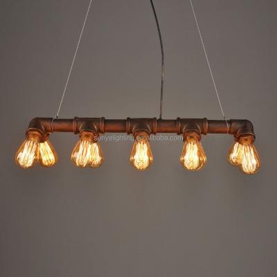 China INDUSTRIAL CEILING MOUNT INDUSTRIAL ISLAND PIPE IRON PENDANT LAMP retro vintage iron pipe STEAMPUNK PENDANT LIGHT VINTAGE for sale