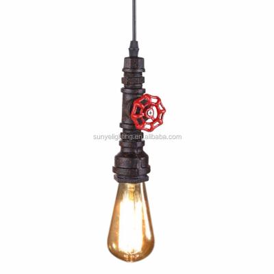 China Retro DIY Industrial Indoor Loft Iron Pipe Vintage Ceiling Light Pendant Lamp Fixture for sale