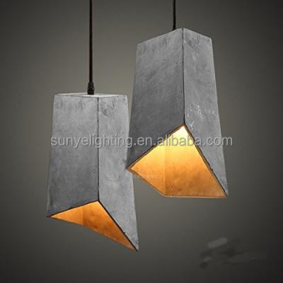 China Concrete Light Pendant Concrete Pendant Lamp, E27 Tapered Cement Art Lamp With Fabric Cable, Amazing Concrete Lights for sale