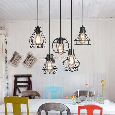 China Industrial Hanging Lamp Metal Cage Shade Pendant Lights Modern Portable Lamps For Hotel for sale