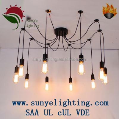 China Indoor Australian vintage cheap price fall lamp fittings use silicon holder /textile cable/big bulb for sale