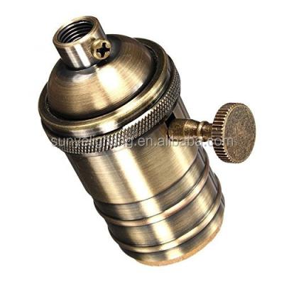 China Vintage Solid Brass Plastic Finishes E26/E27 Industrial Bulb Holder E26/E27 (Antique Brass) for sale