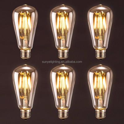 China Antique Metal LED Bulb ST64 Vintage Edison Light Bulb LED Lighting , E26 / E27 Edison Light Bulbs for sale