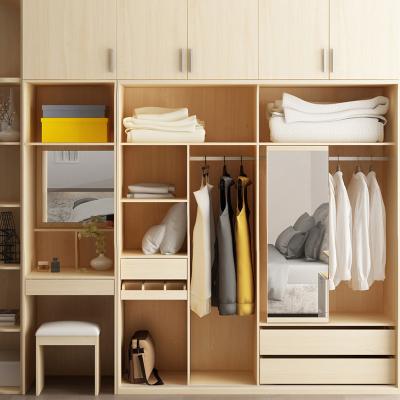 China Anti-scratch Chinese modular color bedroom storage self-selected wardrobe with dresser for sale