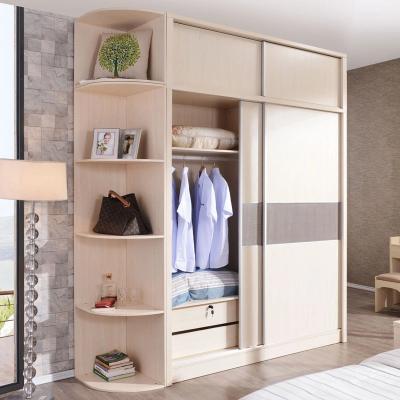 China Eco - Friendly 2 Door Large Bedroom Wardrobe Wooden Sliding Storage for sale